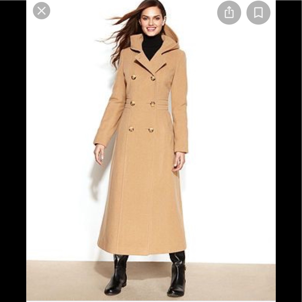 Like NEW Double Breasted Hooded Maxi Wool Coat！